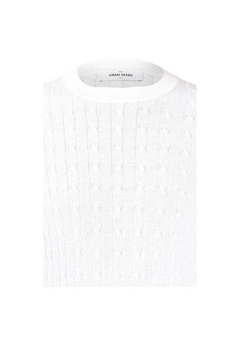 T-shirt Gran sasso uomo 5719420679 Bianca maglia maniche corte fresh cotton trecce coste Gran sasso | T-shirt | 5719420679002